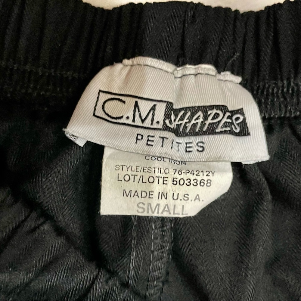 Black Rayon Pants Small Petite SP CM Shapes Petite Elastic Waist Loose Fit - Picture 4 of 7